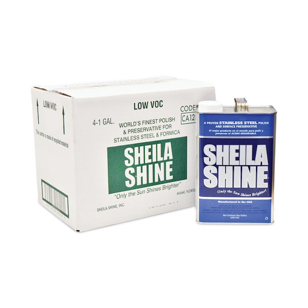 Sheila Shine Low VOC Stainless Steel Cleaner and Polish, 1 gal Can, PK4 SSCA128 - main